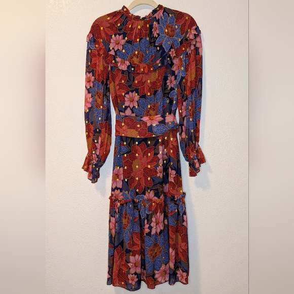 Farm Rio Navy Garden Midi Dress - Picture 8 of 16